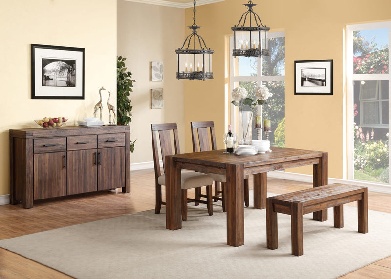Meadow Solid Wood Extending Dining Table in Brick Brown