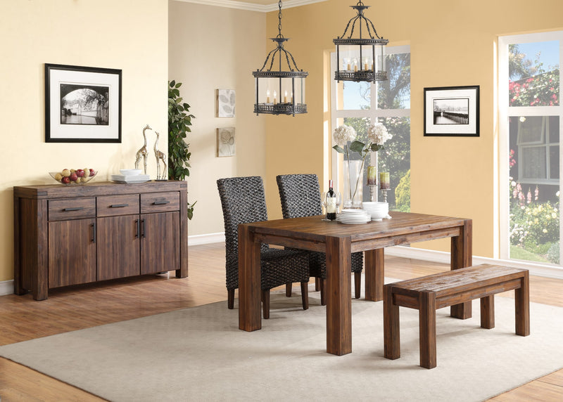 Meadow Solid Wood Extending Dining Table in Brick Brown