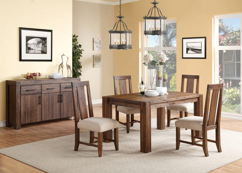 Meadow Solid Wood Extending Dining Table in Brick Brown