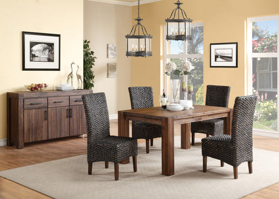 Meadow Solid Wood Extending Dining Table in Brick Brown
