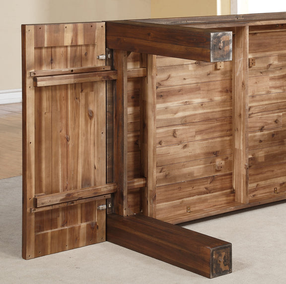 Meadow Solid Wood Extending Dining Table in Brick Brown