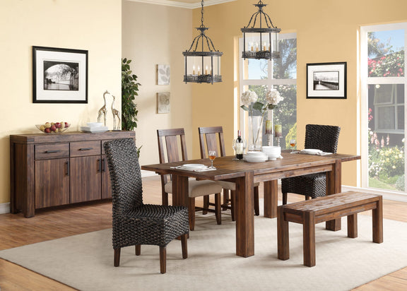 Meadow Solid Wood Extending Dining Table in Brick Brown