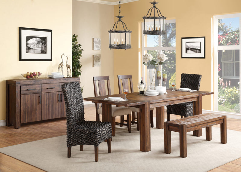 Meadow Solid Wood Extending Dining Table in Brick Brown
