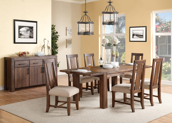 Meadow Solid Wood Extending Dining Table in Brick Brown