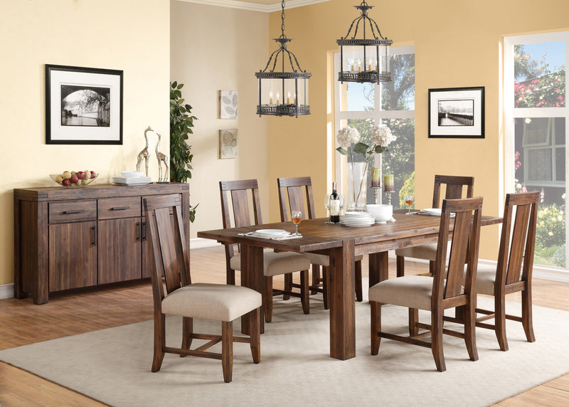 Meadow Solid Wood Extending Dining Table in Brick Brown