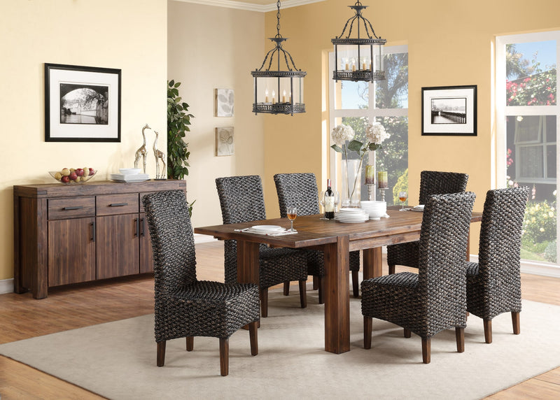 Meadow Solid Wood Extending Dining Table in Brick Brown