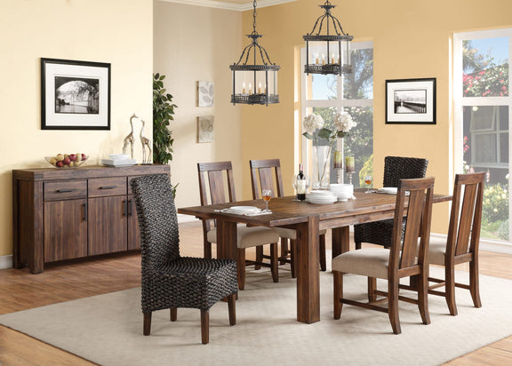 Meadow Solid Wood Extending Dining Table in Brick Brown