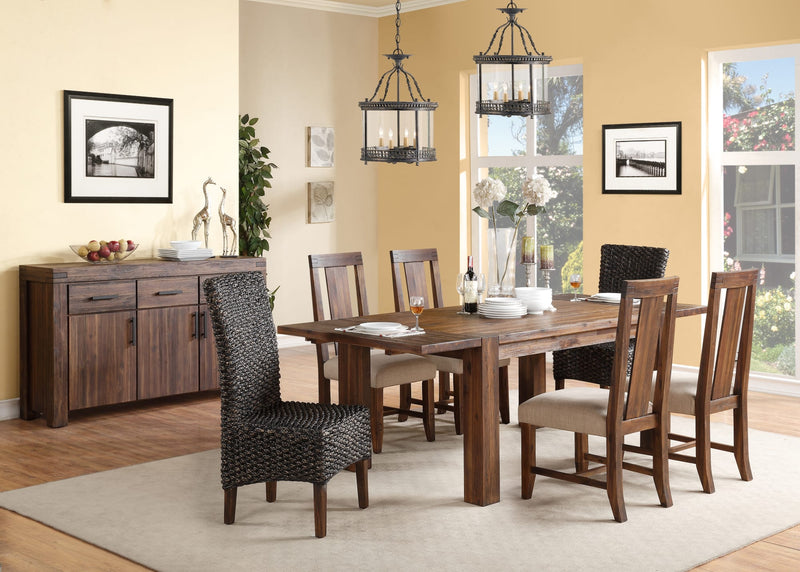 Meadow Solid Wood Extending Dining Table in Brick Brown