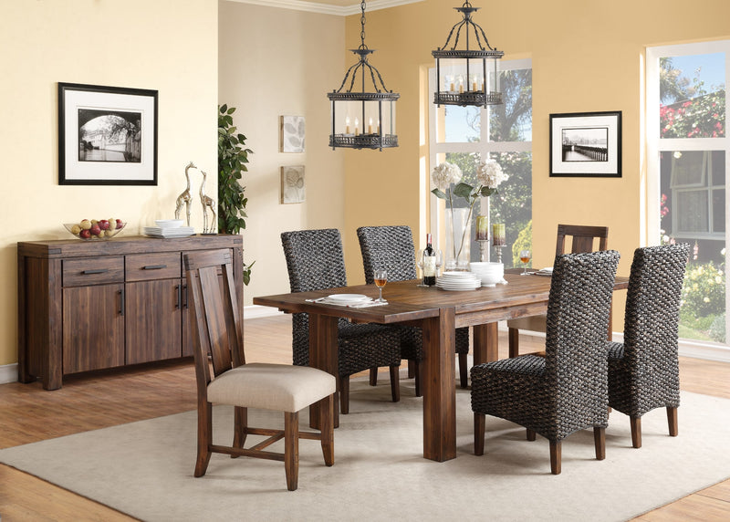 Meadow Solid Wood Extending Dining Table in Brick Brown