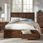 Meadow Full-size Solid Wood Footboard Storage Bed in Brick Brown