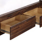 Meadow King-size Solid Wood Footboard Storage Bed in Brick Brown