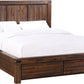 Meadow King-size Solid Wood Footboard Storage Bed in Brick Brown