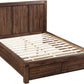 Meadow Full-size Solid Wood Footboard Storage Bed in Brick Brown