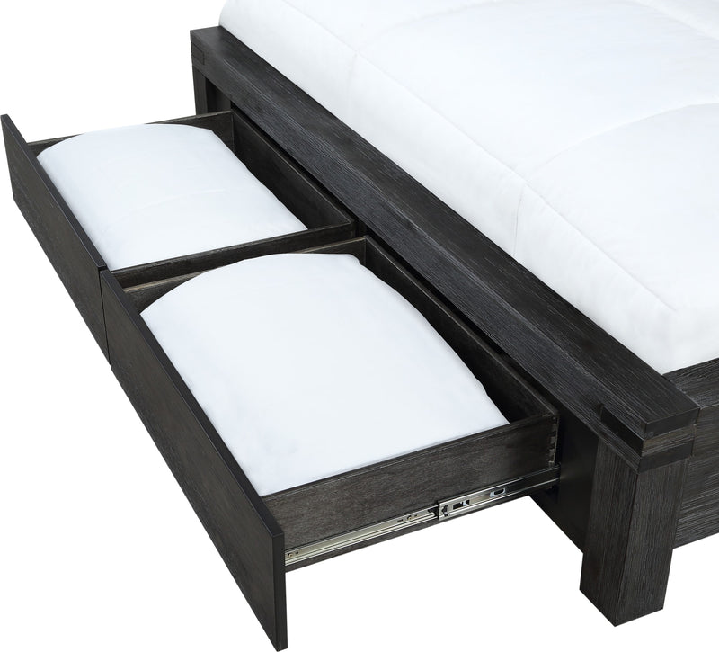 Meadow King-Size Solid Wood Storage Bed in Graphite
