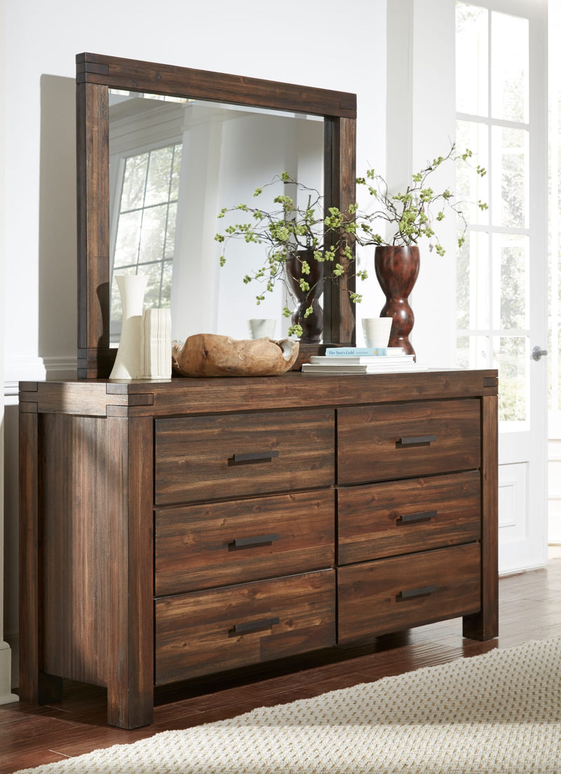 Meadow Solid Wood Mirror in Brick Brown