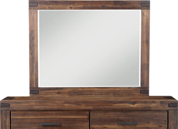 Meadow Solid Wood Mirror in Brick Brown