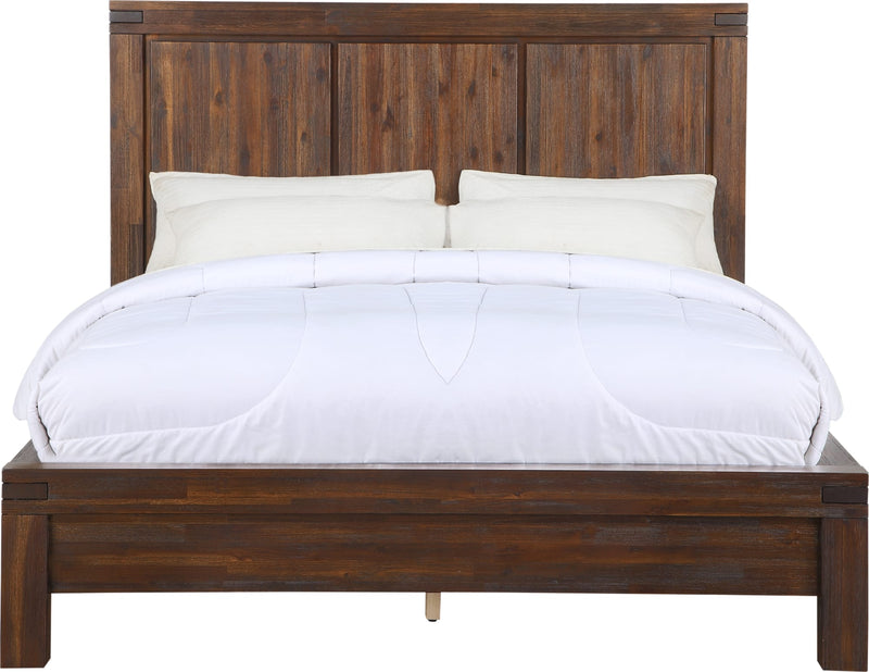 Meadow Full-size Solid Wood Platform Bed in Brick Brown