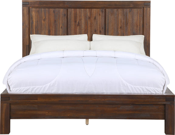 Meadow Queen-size Solid Wood Platform Bed in Brick Brown