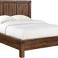 Meadow King-size Solid Wood Platform Bed in Brick Brown