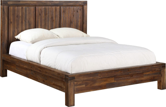 Meadow California King-size Solid Wood Platform Bed in Brick Brown
