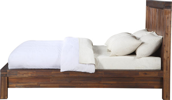 Meadow King-size Solid Wood Platform Bed in Brick Brown