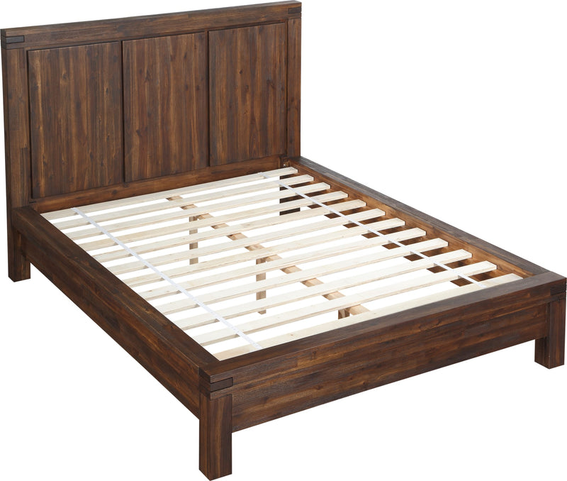 Meadow Full-size Solid Wood Platform Bed in Brick Brown
