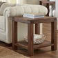 Meadow Solid Wood Rectangular Side Table in Brick Brown
