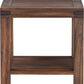Meadow Solid Wood Rectangular Side Table in Brick Brown