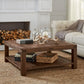 Meadow Solid Wood Square Coffee Table in Brick Brown