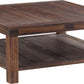 Meadow Solid Wood Square Coffee Table in Brick Brown