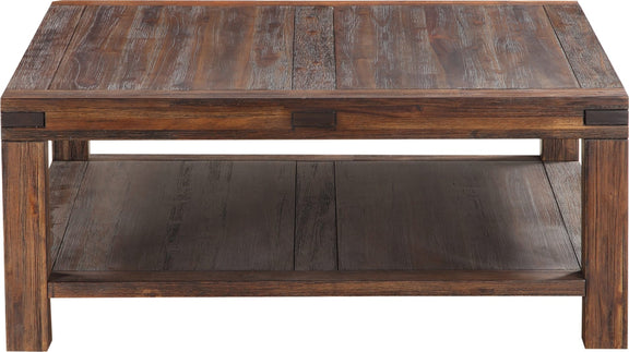 Meadow Solid Wood Square Coffee Table in Brick Brown
