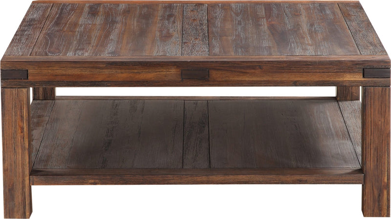 Meadow Solid Wood Square Coffee Table in Brick Brown