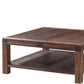 Meadow Solid Wood Square Coffee Table in Brick Brown