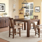 Meadow Solid Wood Square Counter Table in Brick Brown