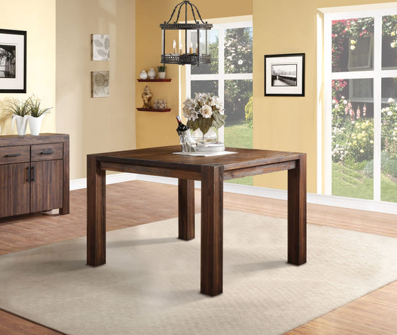 Meadow Solid Wood Square Counter Table in Brick Brown