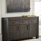 Meadow Solid Wood Three Drawer Three Door Sideboard in Graphite