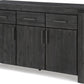 Meadow Solid Wood Three Drawer Three Door Sideboard in Graphite