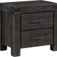 Meadow Solid Wood Two Drawer Nightstand in Graphite