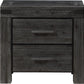 Meadow Solid Wood Two Drawer Nightstand in Graphite