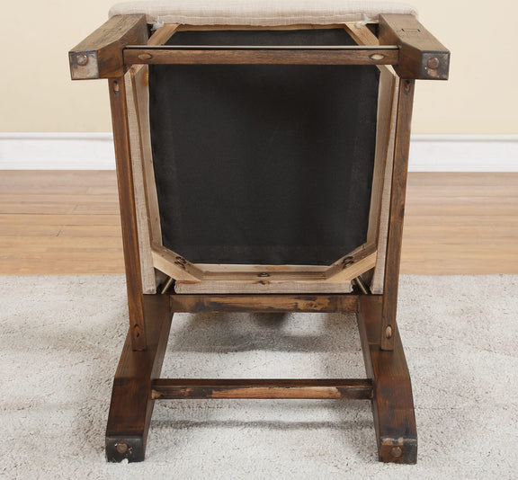 Meadow Solid Wood Upholstered Dining Chair in Brick Brown