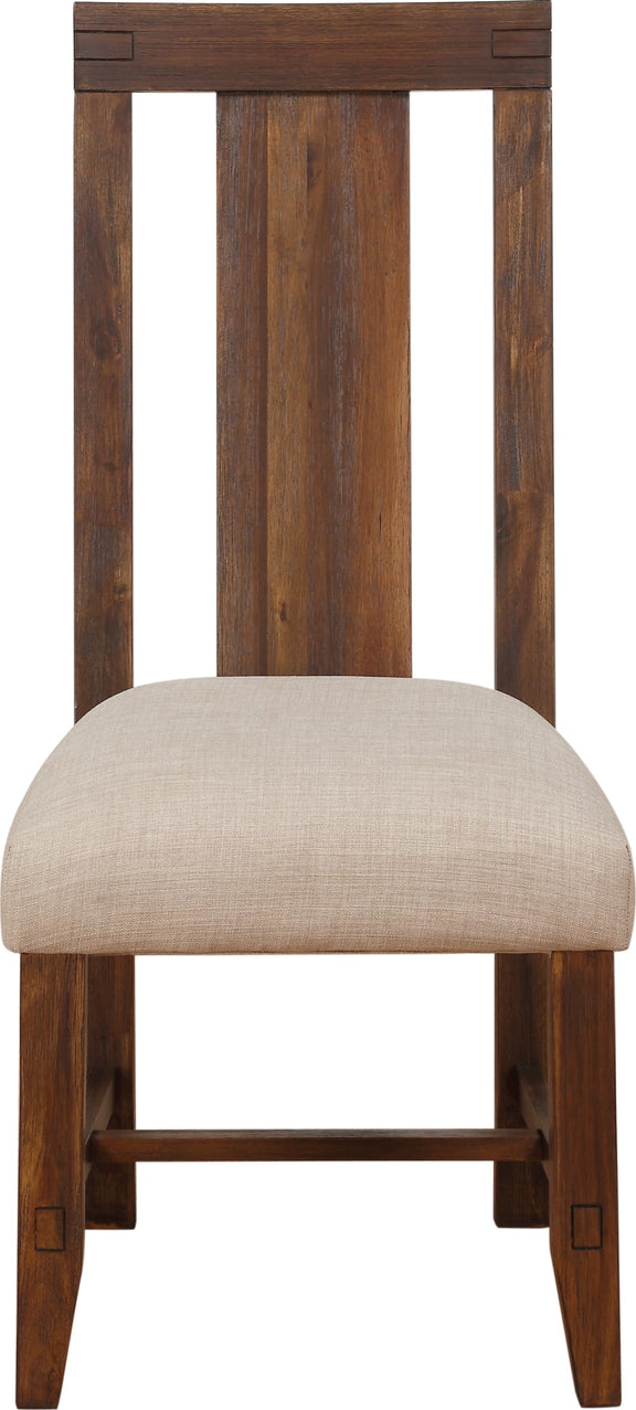 Meadow Solid Wood Upholstered Dining Chair in Brick Brown