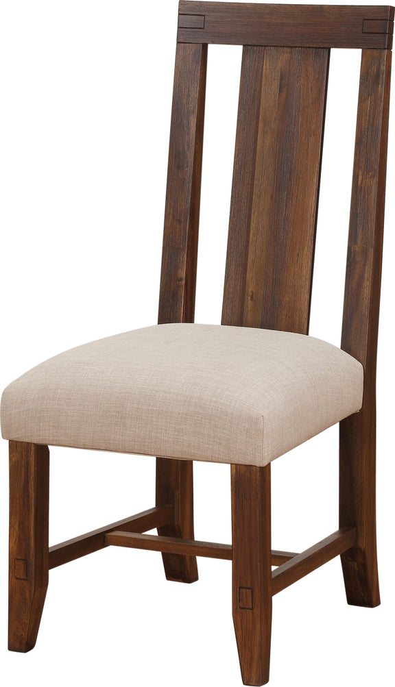 Meadow Solid Wood Upholstered Dining Chair in Brick Brown