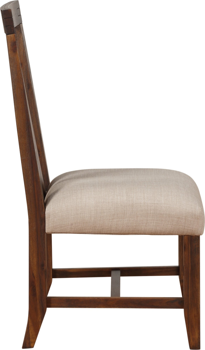 Meadow Solid Wood Upholstered Dining Chair in Brick Brown