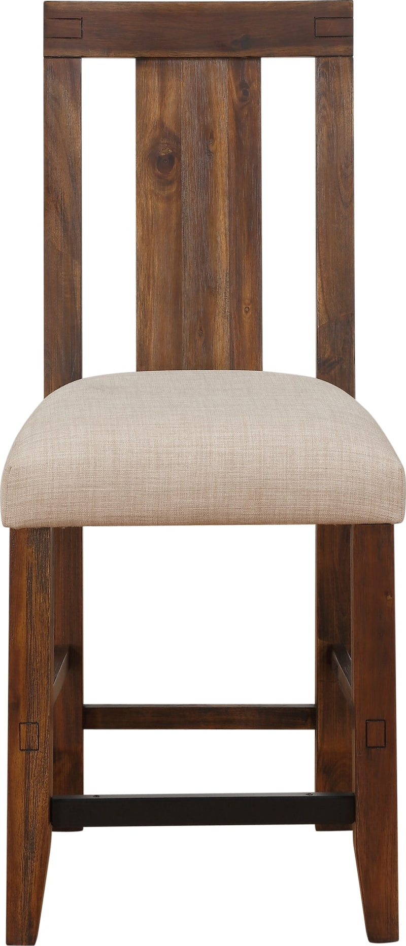 Meadow Solid Wood Upholstered Kitchen Counter Stool in Brick Brown