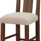 Meadow Solid Wood Upholstered Kitchen Counter Stool in Brick Brown