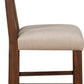Meadow Solid Wood Upholstered Kitchen Counter Stool in Brick Brown