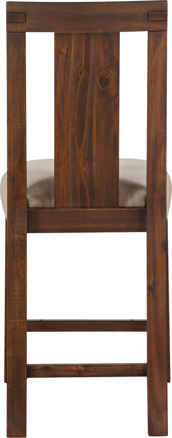 Meadow Solid Wood Upholstered Kitchen Counter Stool in Brick Brown
