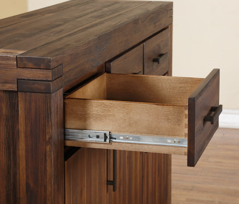Meadow Three Drawer Three Door Solid Wood Sideboard in Brick Brown
