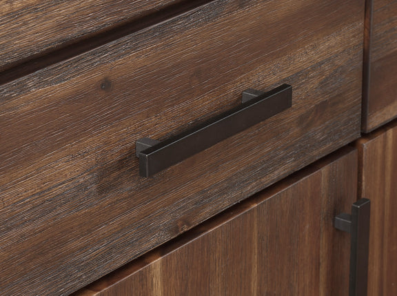 Meadow Three Drawer Three Door Solid Wood Sideboard in Brick Brown