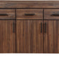 Meadow Three Drawer Three Door Solid Wood Sideboard in Brick Brown